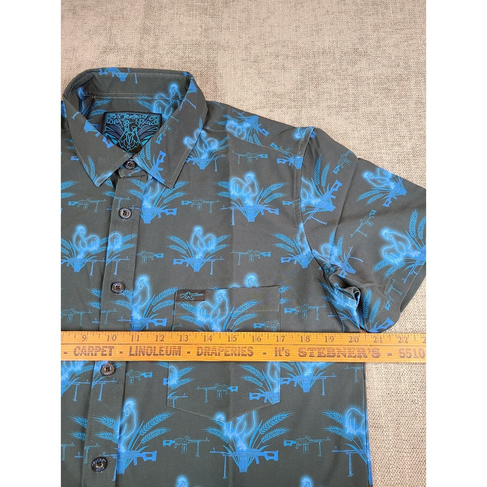 Retro Rifle Shirt Mens M V2 Anniversary Rooster Performance Stretch - Picture 4 of 7